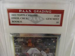 Oneil Cruz Pittsburgh Pirates 2022 Topps Chrome ROOKIE #128 graded PAAS Gem Mint 10