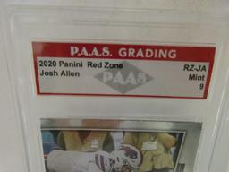 Josh Allen Buffalo Bills 2020 Panini Red Zone #RZ-JA graded PAAS Mint 9