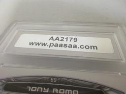 Tony Romo of the Dallas Cowboys signed autographed slabbed sportscard PAAS COA 179