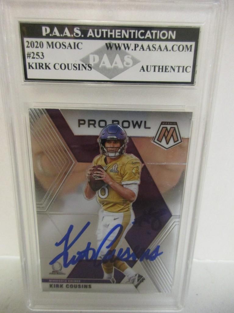 Kirk Cousins of the Minnesota Vikings signed autographed slabbed sportscard PAAS COA 985