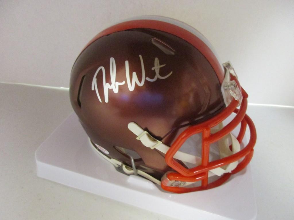 Deshaun Watson of the Cleveland Browns signed autographed football mini helmet PAAS COA 917