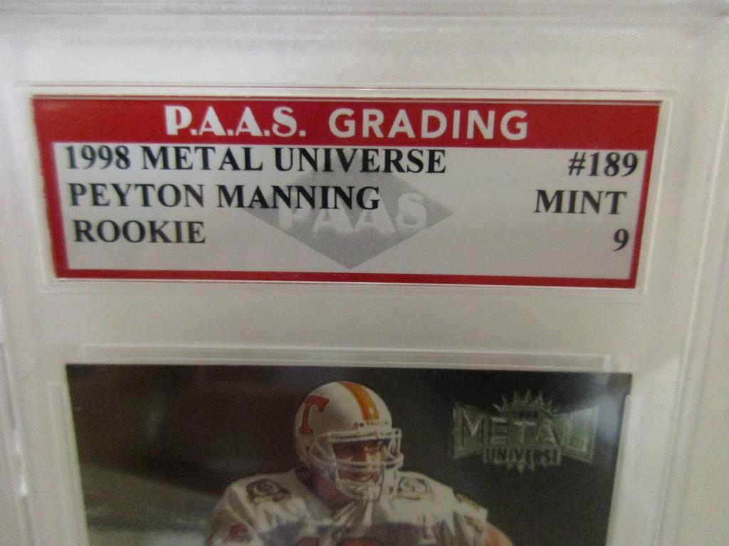 Peyton Manning Colts 1998 Metal Universe ROOKIE #189 graded PAAS Mint 9