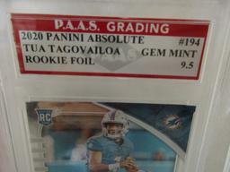 Tua Tagovailoa Miami Dolphins 2020 Panini Absolute ROOKIE Foil #194 graded PAAS Gem Mint 9.5