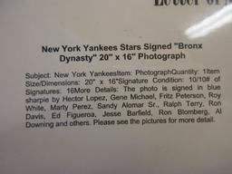 Roy White Ron Blomberg Al Downing +12 of the NY Yankees signed Bronx Dynasty 16x20 Sig LOA