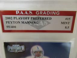 Peyton manning Indianapolis Colts 2002 Playoff Preferred 55/400 #15 graded PAAS Mint 8.5