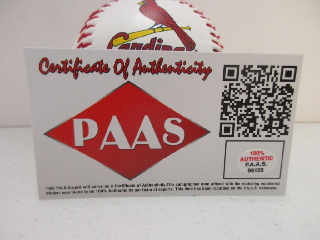 Yadier Molina of the St Louis Cardinals signed autographed logo baseball PAAS COA 155