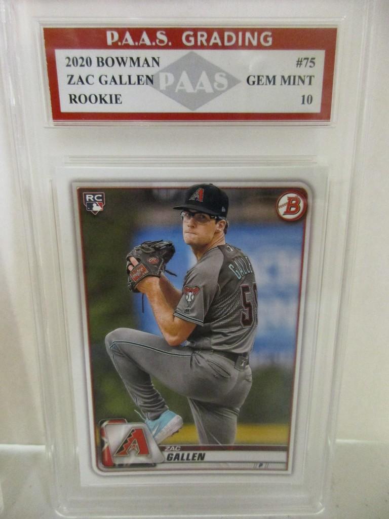 Zac Gallen Arizona Diamondbacks 2020 Bowman ROOKIE #75 graded PAAS Gem Mint 10