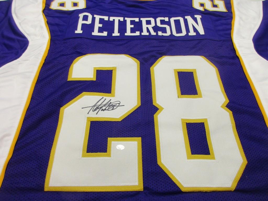 Adrian Peterson of the Minnesota Vikings signed autographed football jersey PAAS COA 869