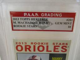 Manny Machado Dylan Bundy 2013 Topps Heritage ROOKIE Stars #201 graded PAAS Gem Mint 10