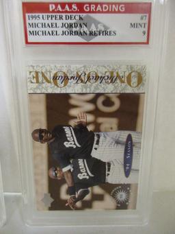 Michael Jordan 1995 Upper Deck Michael Jordan Retires #7 graded PAAS Mint 9