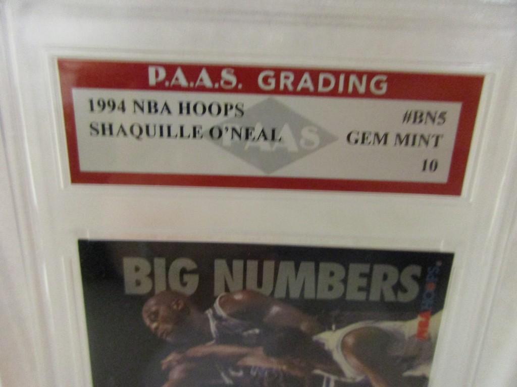 Shaquille O'Neal Orlando Magic 1994 NBA Hoops Big Numbers #BN5 graded PAAS Gem Mint 10