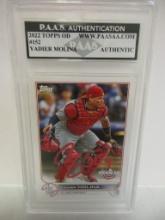 Yadier Molina of the St Louis Cardinals signed autographed slabbed sportscard PAAS COA 152