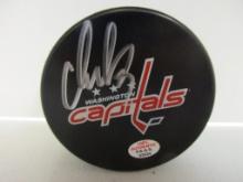 Alexander Ovechkin of the Washington Capitals signed autographed logo hockey puck PAAS COA 534