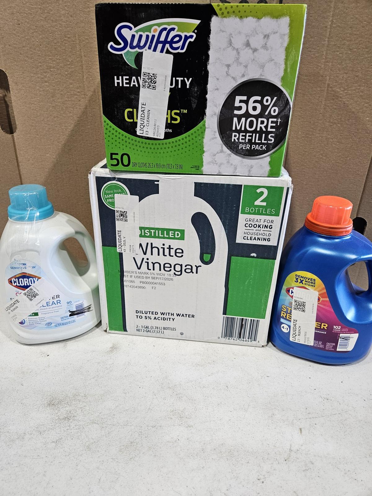 SWIFFER Cloths, CLOROX Stain Remover & White Vinegar