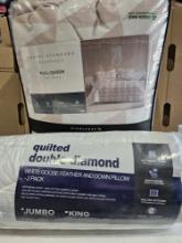 Full Queen Bed Set & (2) Goose Down Pillow