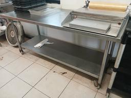 6' Stainless Steel Table W/ Casters & Stainless Steel Under Shelf / Work Top Table W/ Shelf. Please