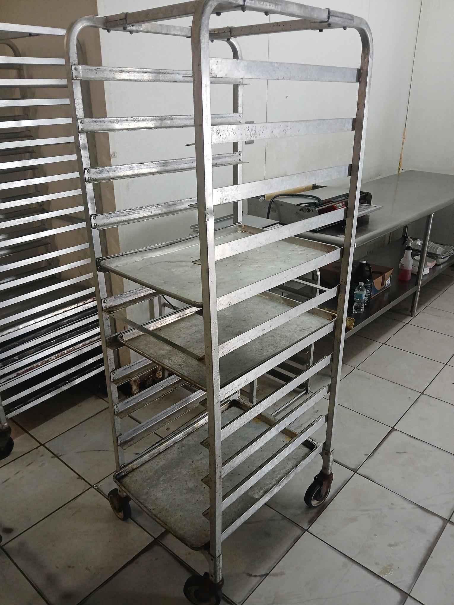 Rolling Sheet Pan Rack (NO PANS INCLUDED) Rolling Pan Rack - Please see pics for additional specs.