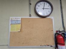 Cork Board and Sterling and Noble Wall Clock