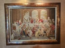 56" x 43" "The Last Supper" Needlepoint Framed Art Piece