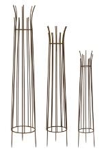 Melrose Metal Set Of 3 Obelisks With Brown And Black Finish 78696DS