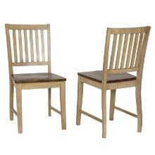 Sunset Trading Brook Slat Back Set Of 2 Dining Chair DLU-BR-C60-PW-2