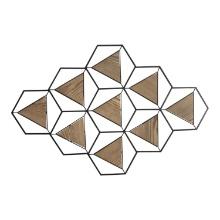 Stratton Home Decor Metal And Wood Triangle Abstract Centerpiece S30908