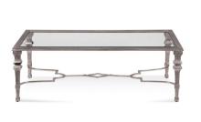 Bassett Mirror Glam Sylvia Rectangular Cocktail Table With Silver 1212-100EC