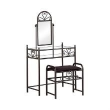 Coaster Vanity and Vanity Stool In Black Finish 2432