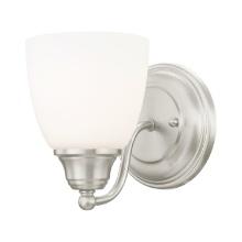 Livex Lighting 1 Light Steel Wall Sconce With Brushed Nickel Finish 13671-91