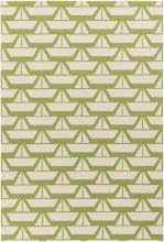 Surya Tic Tac Toe Wool 5' x 7'6" Area Rugs With Grass Green And Light Beige