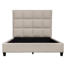 Diamond Sofa Devon Grid Tufted Eastern King Bed in Sand Fabric DEVONEKBEDSD