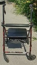 Metal Walker with Seat, AS-IS