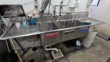 102" Three Compartment Sink with Spritzer