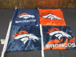 Denver Broncos 2 sided Car Flags 4 Styles NEW NFL Licensed Box164