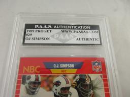OJ Simpson of the Buffalo Bills signed autographed slabbed card PAAS COA 492