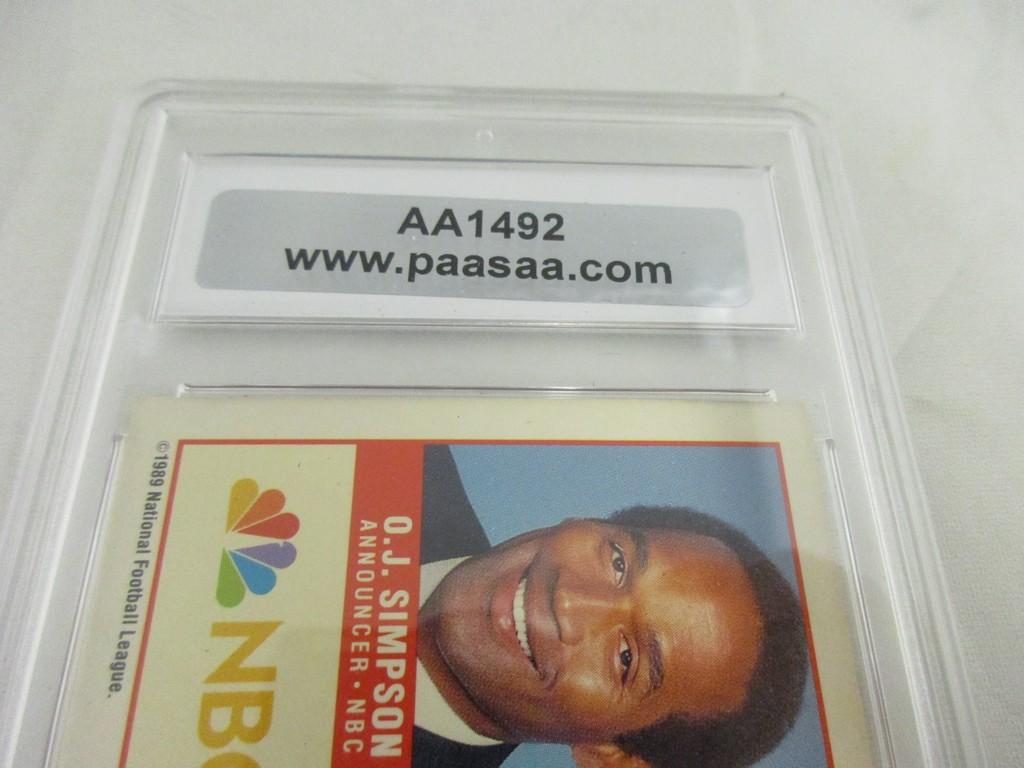 OJ Simpson of the Buffalo Bills signed autographed slabbed card PAAS COA 492