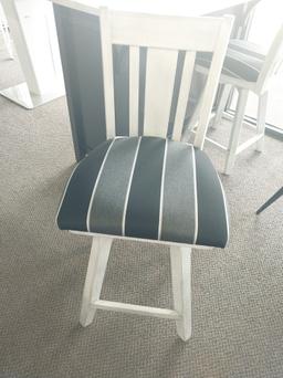 Solid Wood Black/Whitewash Island Kitchen Island with 2 Swivel Stools - 24 x 48 in