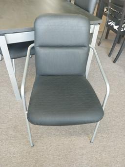 Amisco Extention Butterfly Leaf Table w 6 Black and Grey Chairs - 36 x 60 in w 24 in leaf