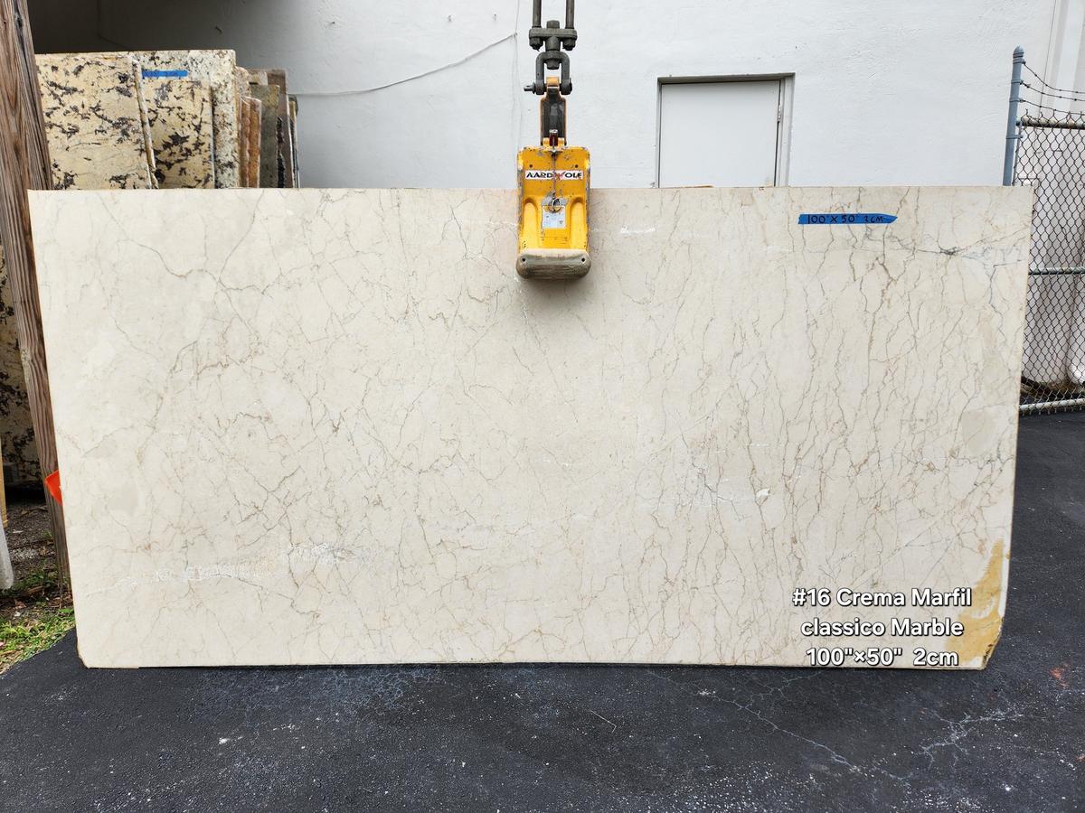 Crema Marfil Classico Marble 100" x 50" 2CM
