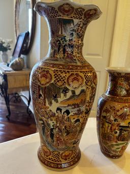 Hand-Painted Oriental Vases