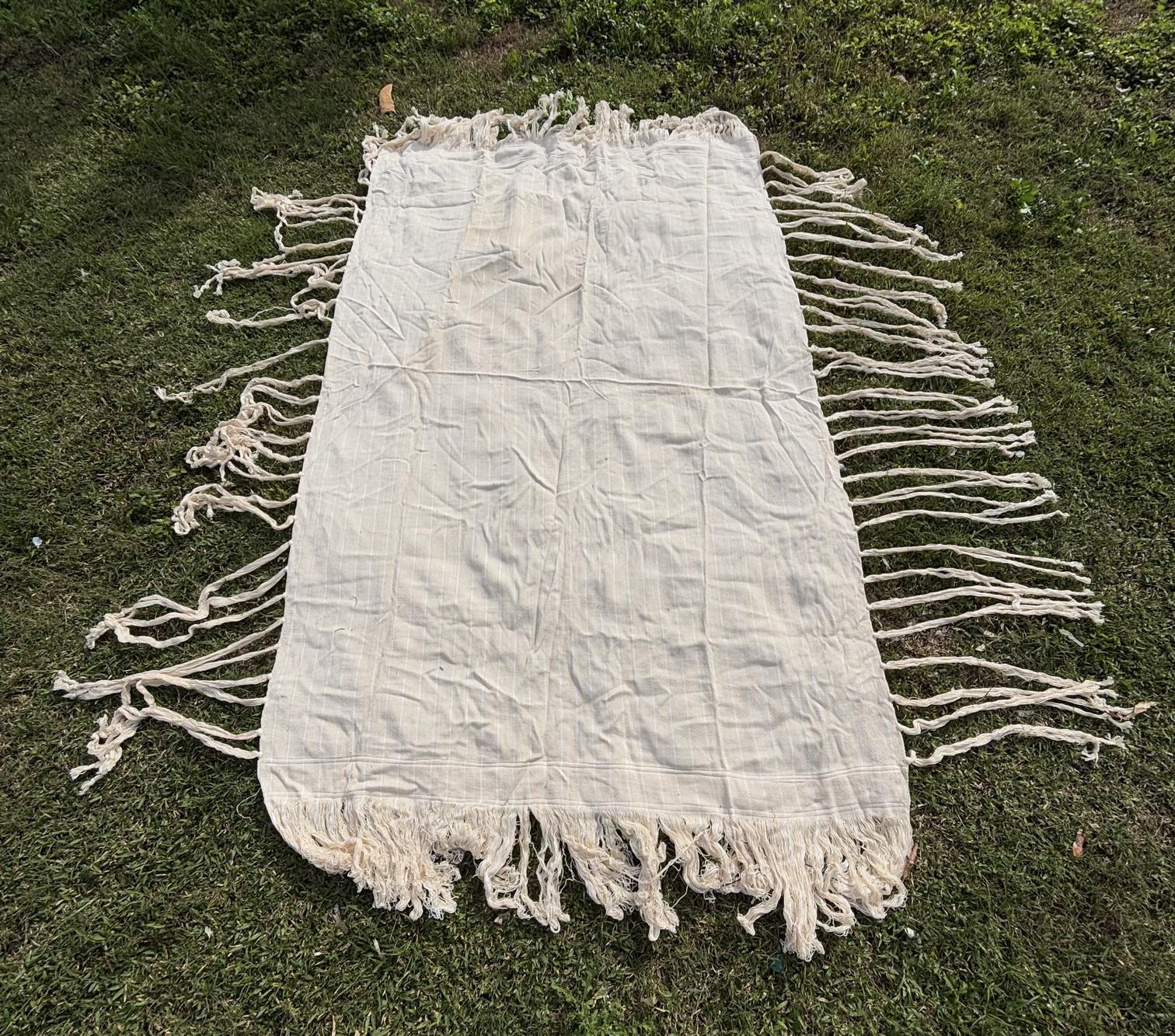 Colombian White Hammock with Knotted Tassels