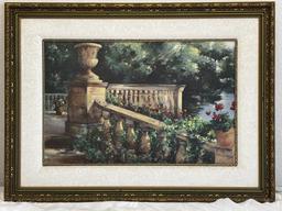 Framed Garden Scene Artwork