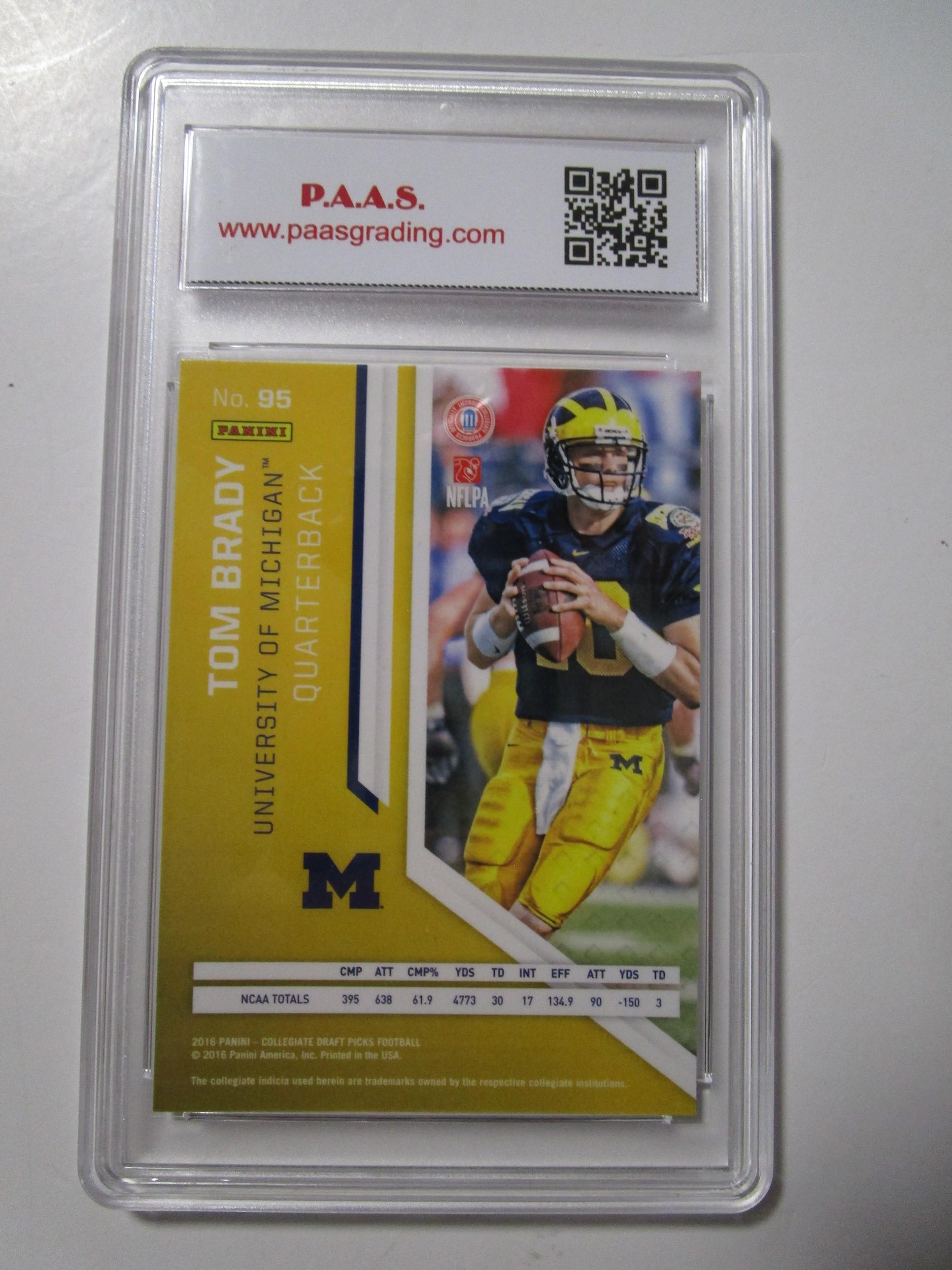 Tom Brady Wolverines 2016 Prizm DP #95 graded PAAS Gem Mint 9.5
