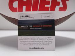 Patrick Mahomes of the KC Chiefs signed autographed full size logo football TAA COA 867