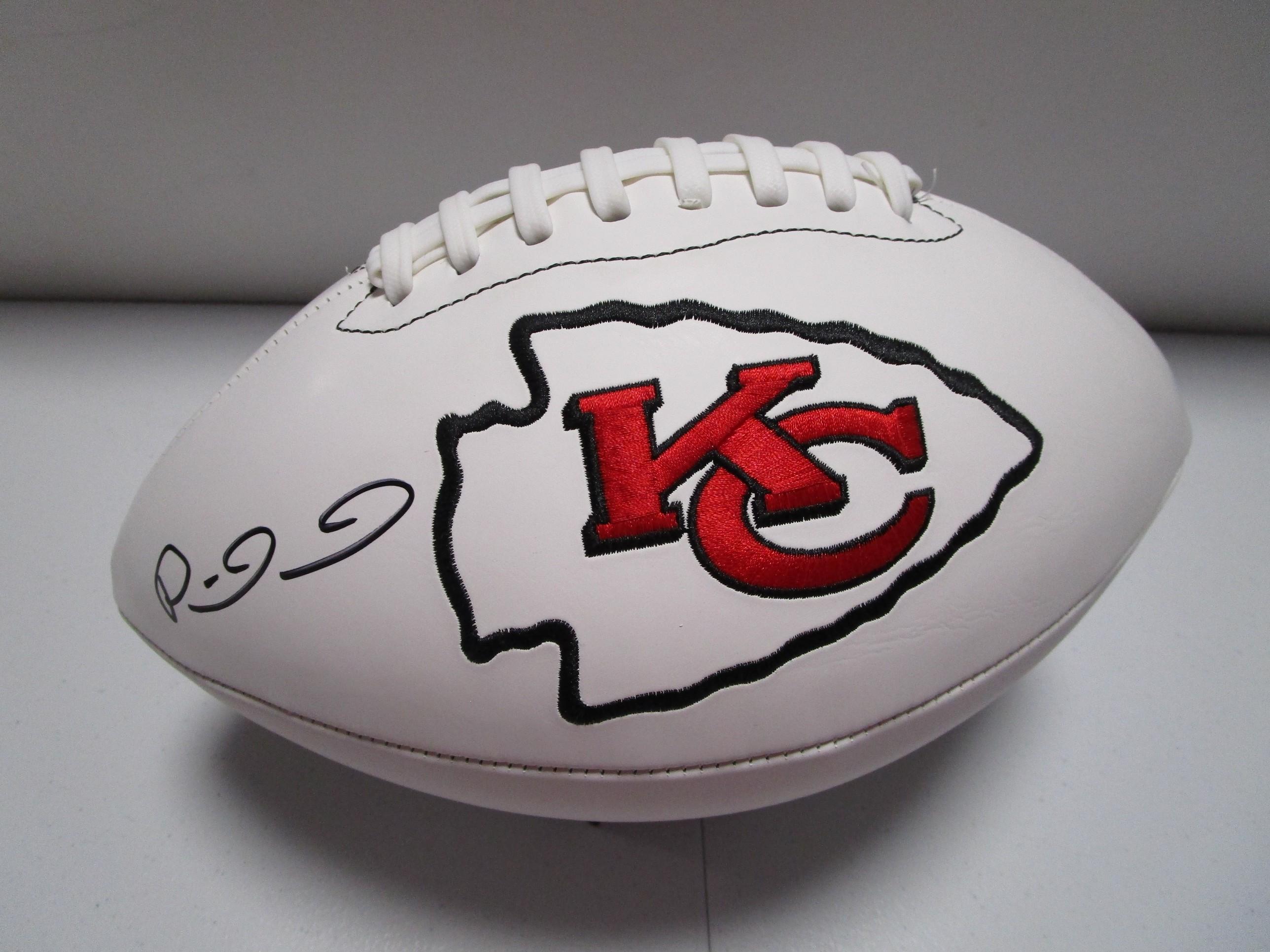 Patrick Mahomes of the KC Chiefs signed autographed full size logo football TAA COA 867
