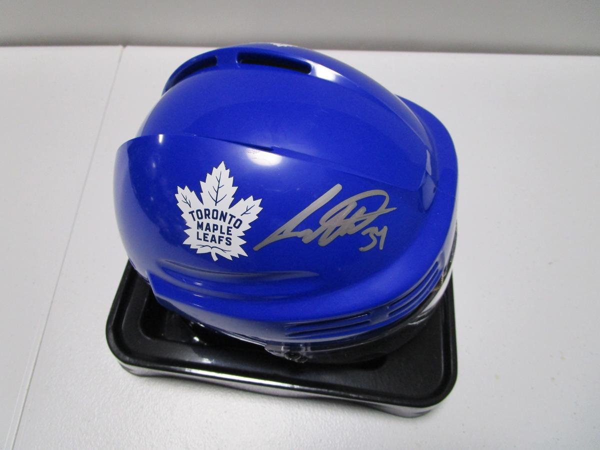 Auston Matthews of the Toronto Maple Leafs signed autographed mini hockey helmet PAAS COA 840