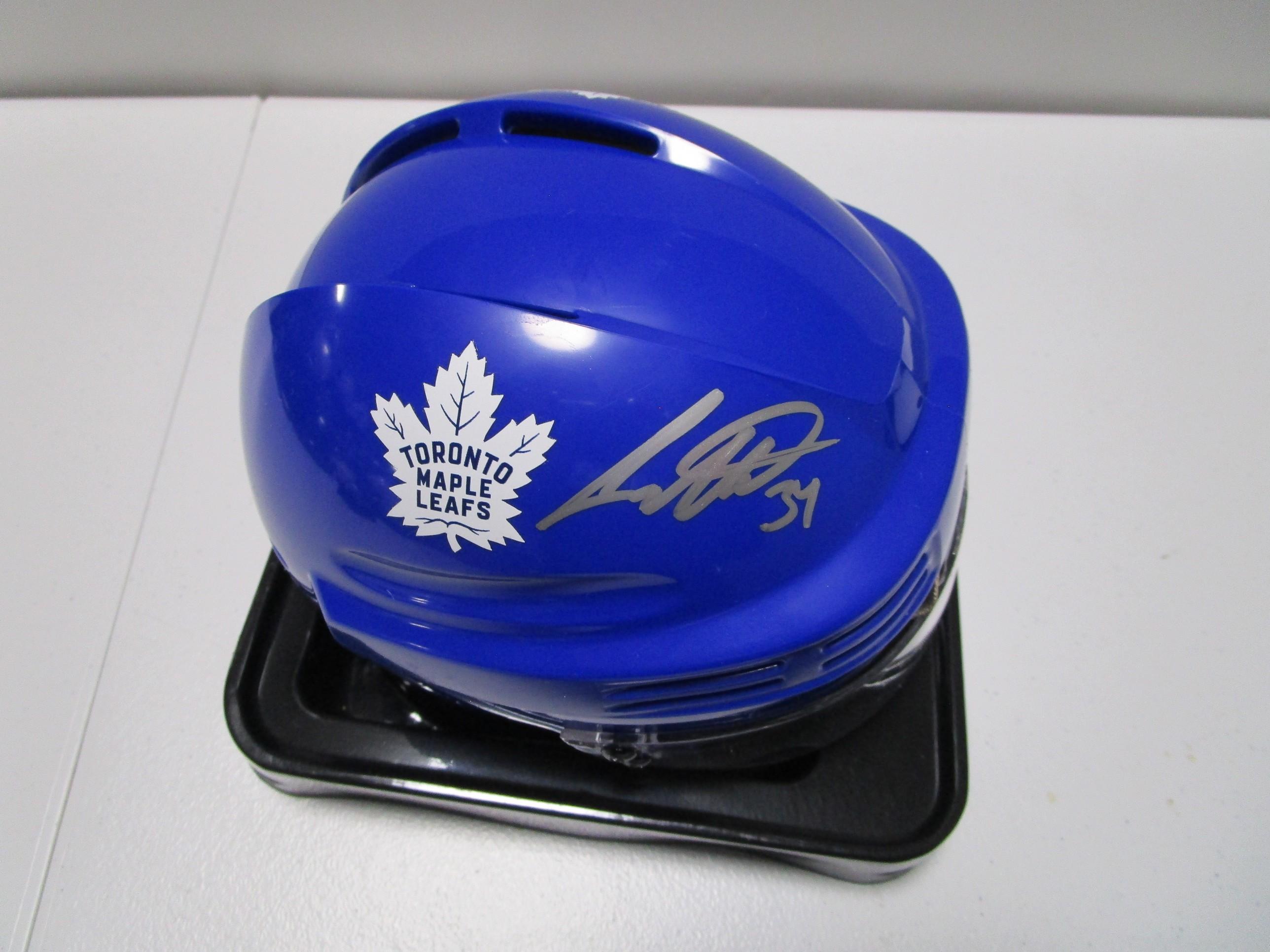 Auston Matthews of the Toronto Maple Leafs signed autographed mini hockey helmet PAAS COA 840