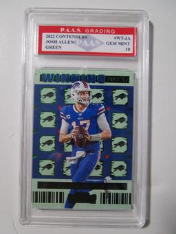 Josh Allen Bills 2022 Contenders Green #WT-JA graded PAAS Gem Mint 10