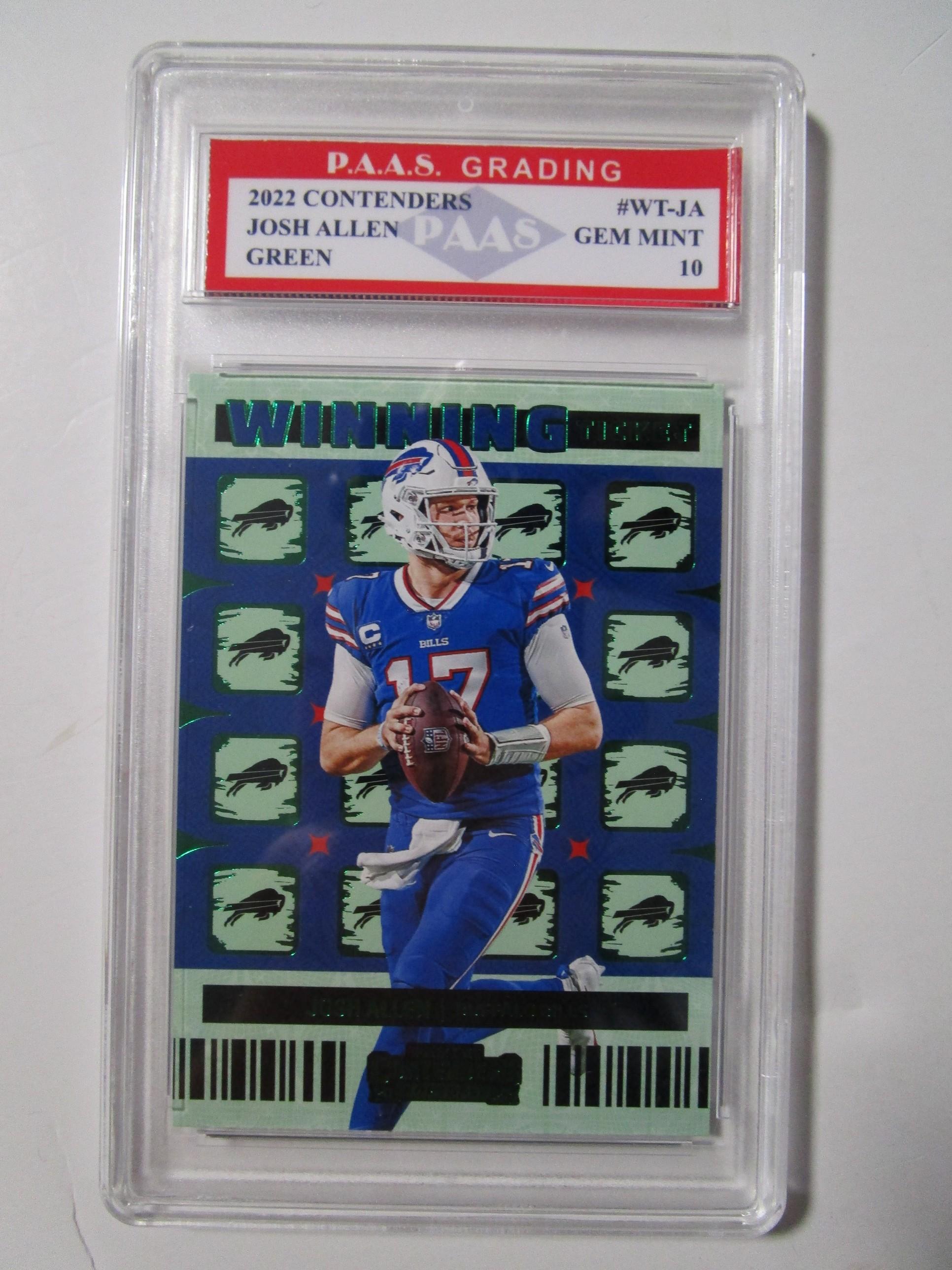 Josh Allen Bills 2022 Contenders Green #WT-JA graded PAAS Gem Mint 10