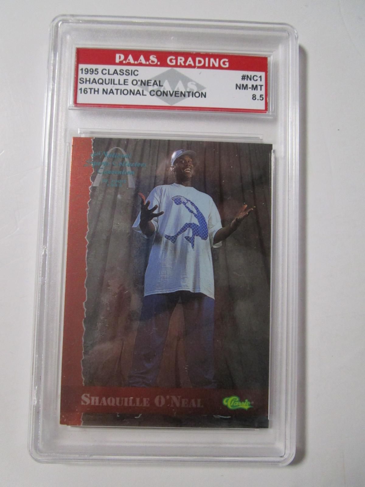 Shaquille O'Neal 1995 Classic 16th National Convention #NC1 graded PAAS NM-MT 8.5
